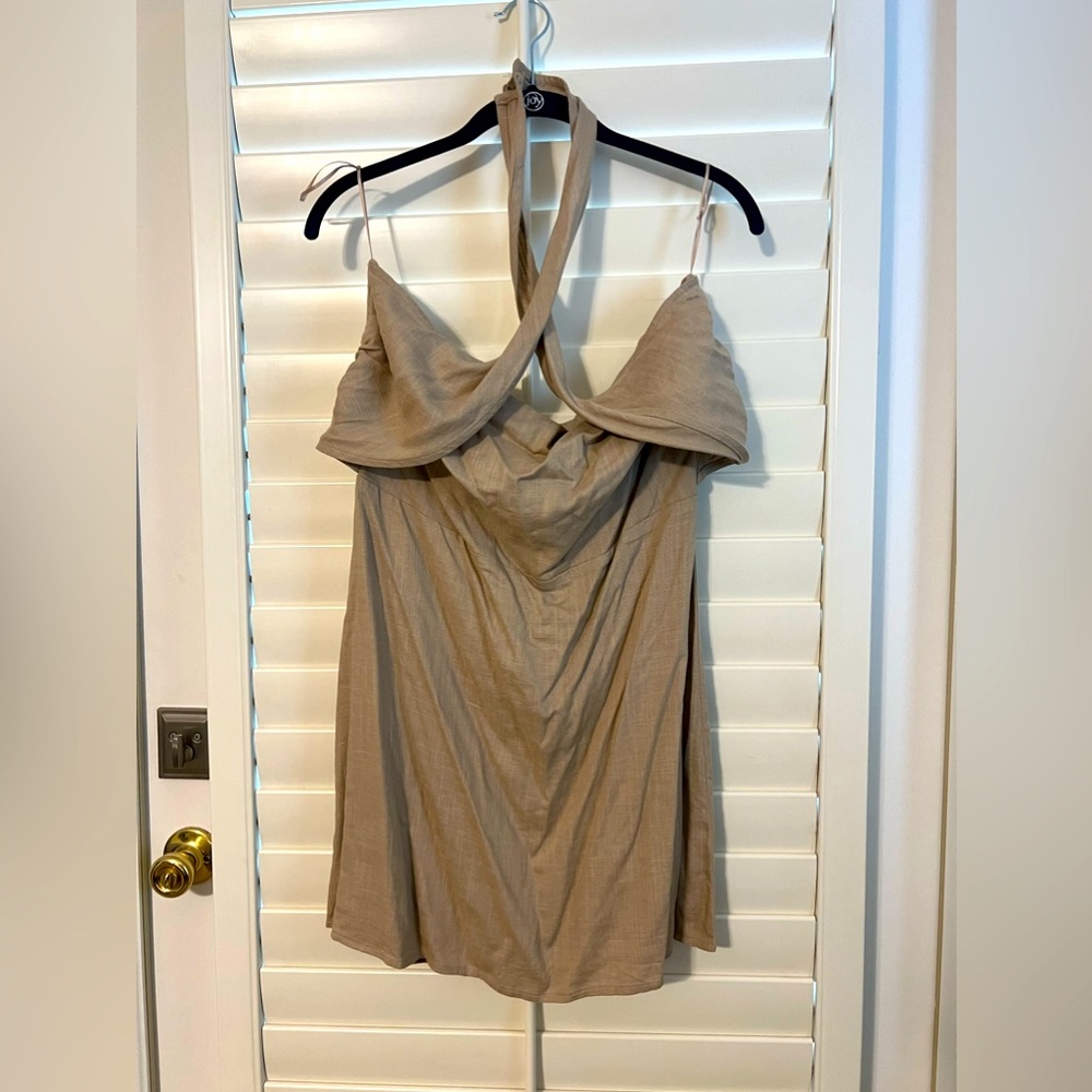 Bohem halter linen dress.